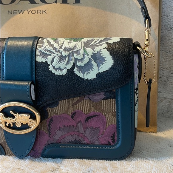 Coach Georgie Kaffe Fassett Leather Shoulder Bag💝 - Picture 2 of 16